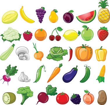 Мультфильм овощи и фрукты