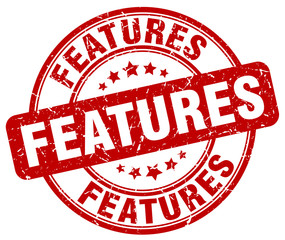 features red grunge round vintage rubber stamp