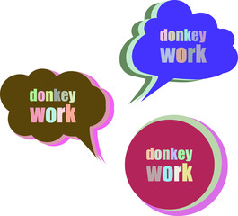 donkey work. Set of stickers, labels, tags. Template for infographics. Icon set. Icon flat. Vector illustration