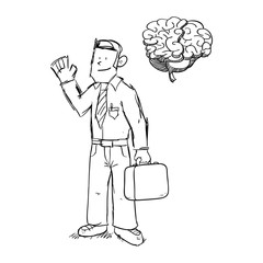 Businessman design. sketch icon. Isolated and flat illustration