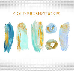 gold brush  strokes set - 110864740