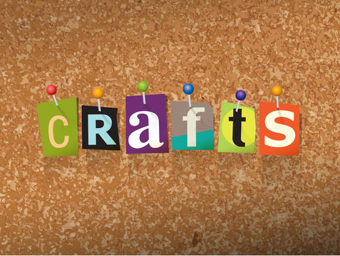 Crafts Concept Pinned Letters Illustration