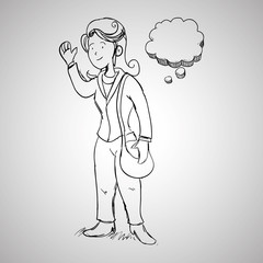 sketch icon. creative concept.  Flat illiustration