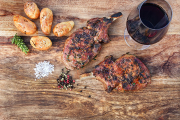 Grilled cutlets of pork iberico