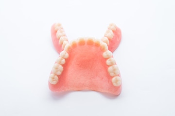 Full denture on white background