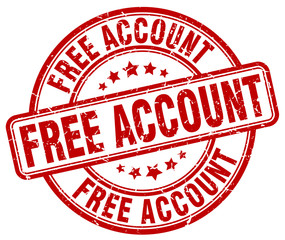 free account red grunge round vintage rubber stamp