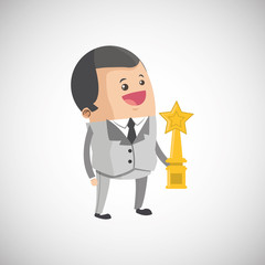 Winner design. Success concept. Flat illustration