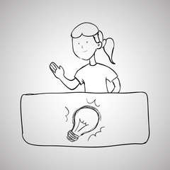 sketch icon. creative concept.  Flat illiustration