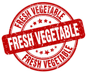 fresh vegetable red grunge round vintage rubber stamp
