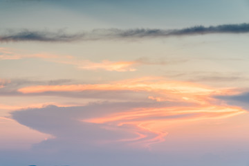 Bright Fiery orange sunset sky