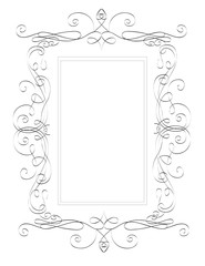 Abstract vector frame. Romantic square frame, hand drawn