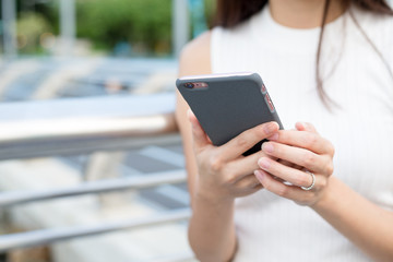 Woman using a smartphone