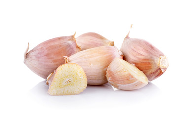garlic on white background