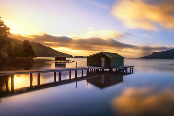 Fototapeta na wymiar Beautiful sunset at Lake Wakatipu