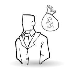 sketch icon. businessman concept.  Flat illiustration