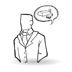 sketch icon. businessman concept.  Flat illiustration