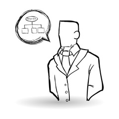 sketch icon. businessman concept.  Flat illiustration