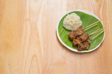 grill pork and sticky rice