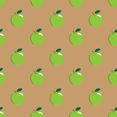 Green juicy ripe apples pattern