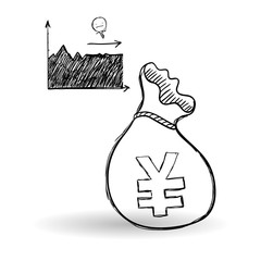 sketch icon. money concept.  Flat illiustration
