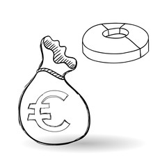 sketch icon. money concept.  Flat illiustration