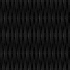 Black cane wicker woven fiber seamless pattern