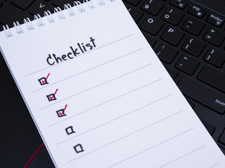 Checklist on laptop 1