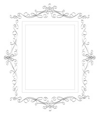 Abstract vector frame, hand drawn classic square frame