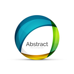 Circle logo. Transparent overlapping swirl shapes. Modern clean business icon