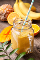smoothie with tropical fruits