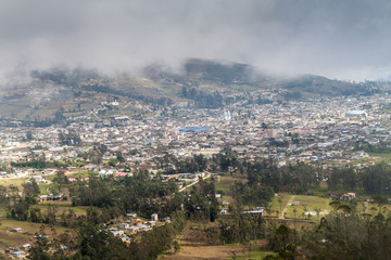 Fototapeta na wymiar Aerial view of Celendin, Peru