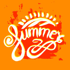Orange Summer typographic grunge card