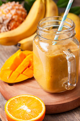smoothie with tropical fruits