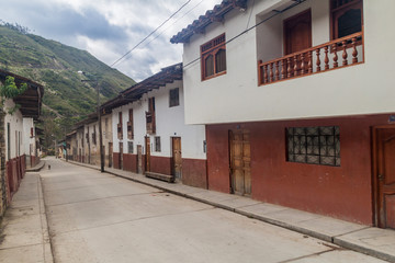 Street in a village Leymebamba, northern Peru.