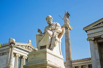 Deurstickers statue of Plato in Athens © markara