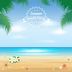 Fototapeta na wymiar Summer beach party, hello summer background and banner