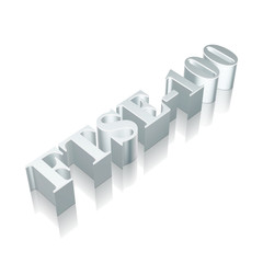 3d metallic character FTSE-100 with reflection, vector illustration.