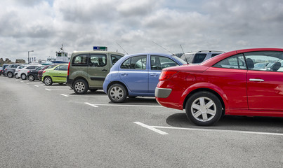 Obraz na płótnie Canvas Parking cars close up.