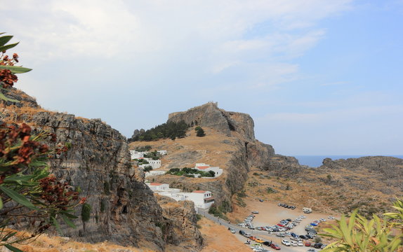 View to the Acropolis of Lindos. Rhodes, Greece.