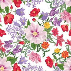 Foto op Plexiglas Floral seamless pattern Flower background. Flourish wallpaper © Terriana
