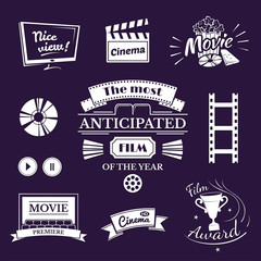 Fototapeta premium Movie signs set
