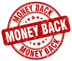 money back red grunge round vintage rubber stamp