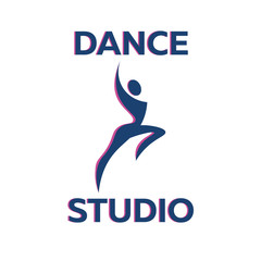 Dance logo, badge and emblem. Woman dancing. Dance studio logo design vector template