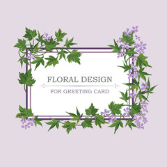 Floral frame with summer flowers Floral bouquet pattern Flourish greeting crad background 