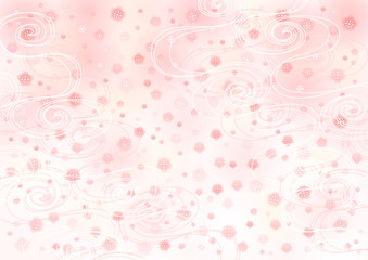 桜の花と流水模様のイラスト