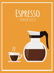 Coffee background poster. Vector image. isolated