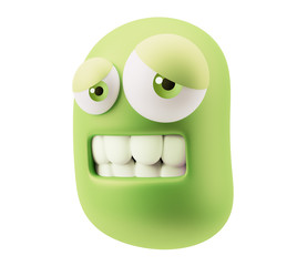 Fototapeta premium Laughing Emoji Cartoon. 3d Rendering.
