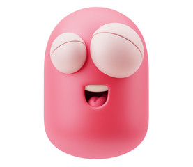 Laughing Emoji Cartoon. 3d Rendering.