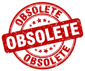 obsolete red grunge round vintage rubber stamp