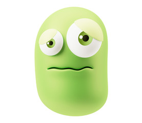 Sorry Emoticon Face. 3d Rendering.
